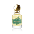 Perfume bottle with gold cap and 'Sarab Arabesk' label on a white background